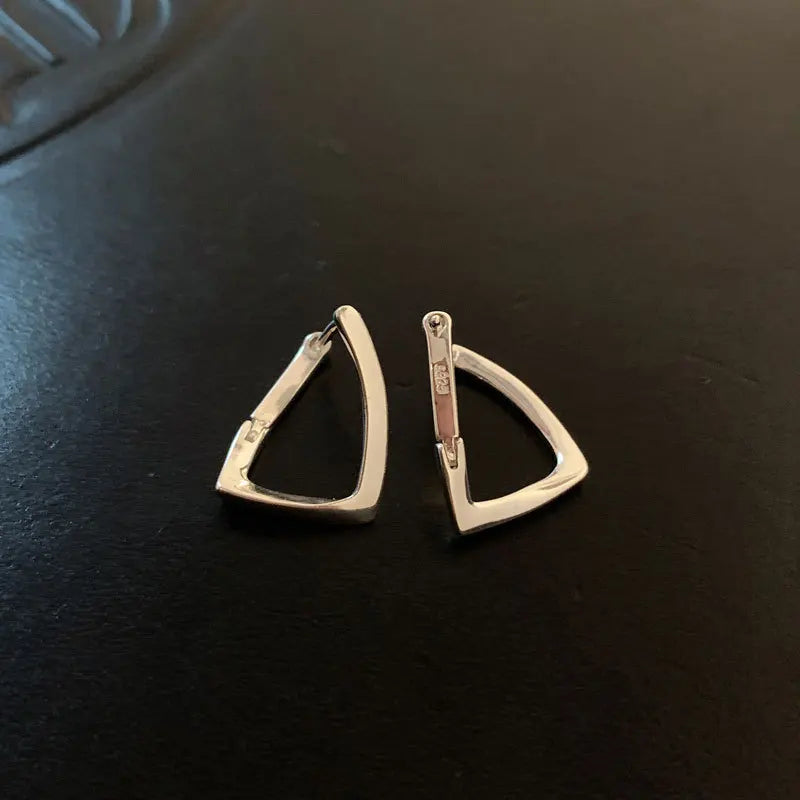 925 prata esterlina simples geométrico quadrado irregular brincos de argola para mulheres s925 festa de casamento jóias presente aretes de mujer