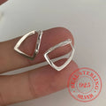 925 prata esterlina simples geométrico quadrado irregular brincos de argola para mulheres s925 festa de casamento jóias presente aretes de mujer