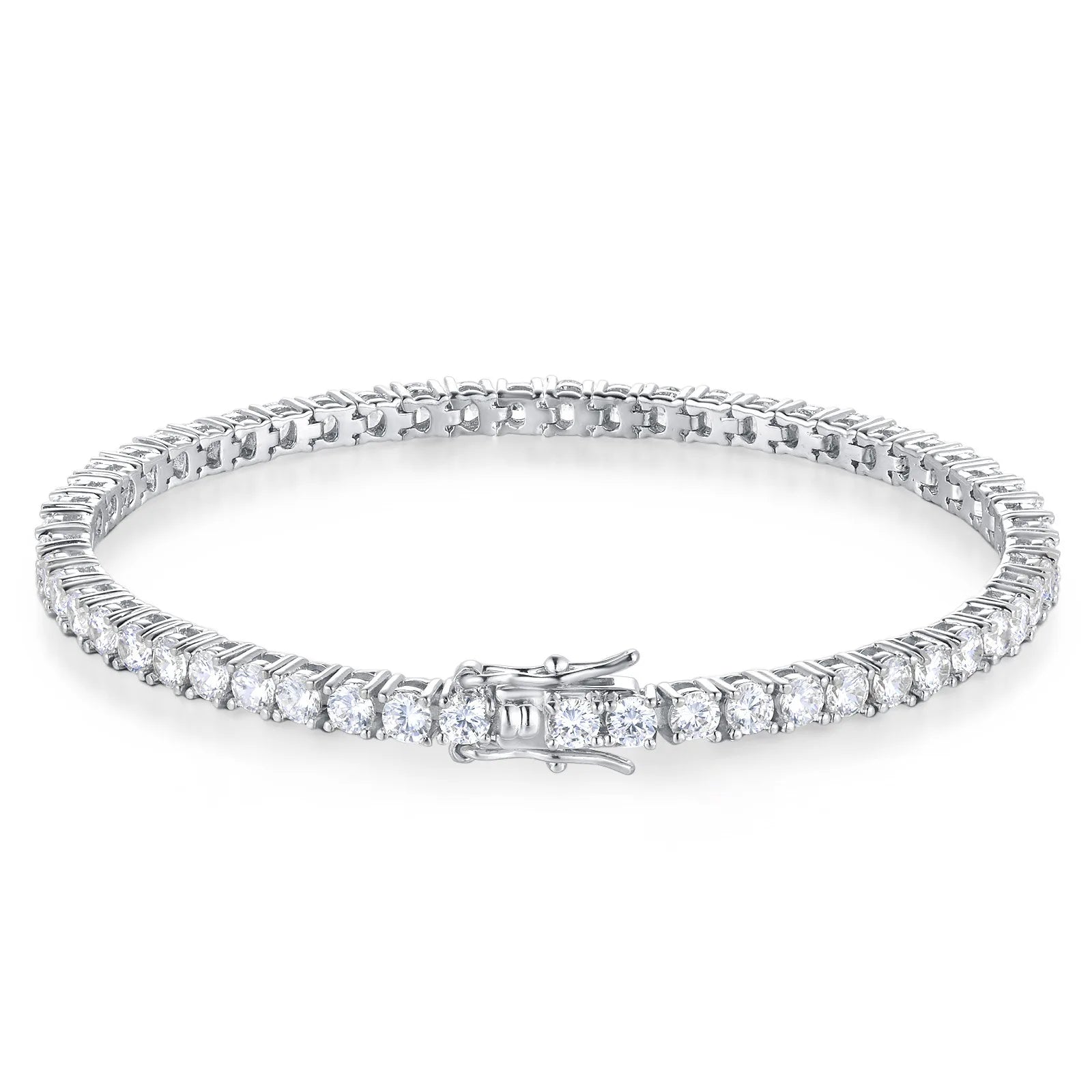 100% s925 prata esterlina 2-6mm real moissanite tênis pulseira para mulheres jóias de casamento natal presente requintado