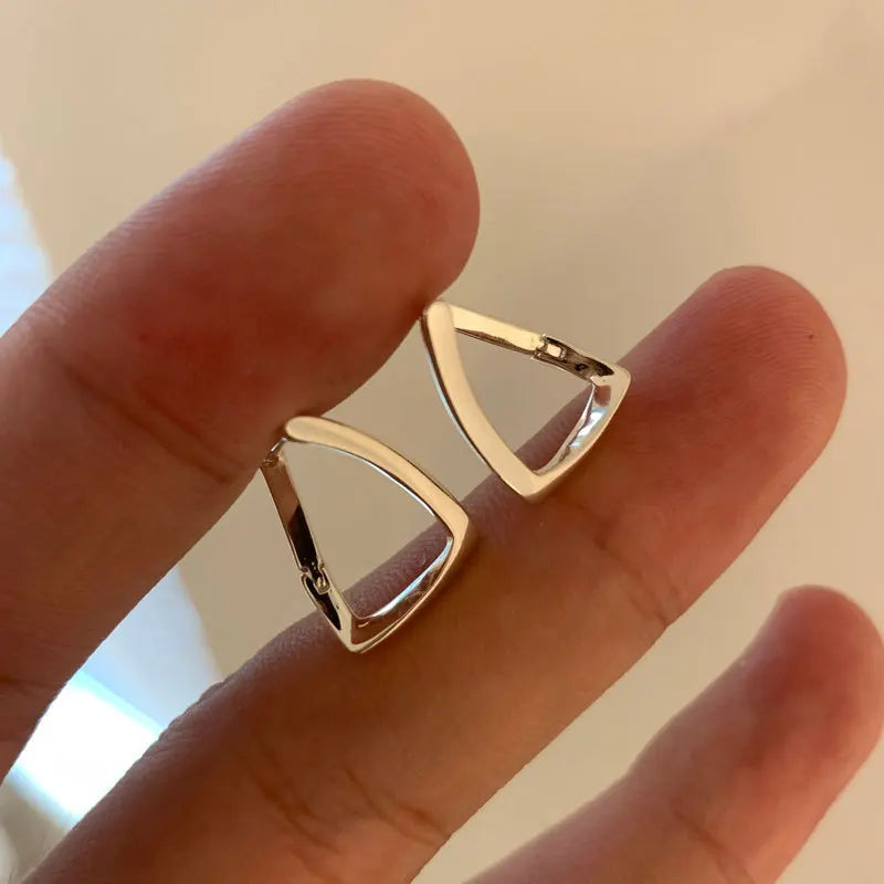 925 prata esterlina simples geométrico quadrado irregular brincos de argola para mulheres s925 festa de casamento jóias presente aretes de mujer